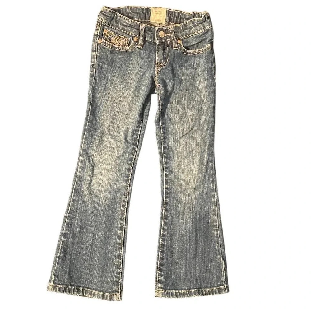 Old Navy Girls Bootcut Jeans Size‎ 5 Blue Floral Pocket Design